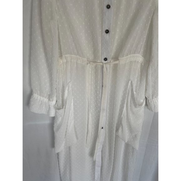 Malia Mills Carol Robe Sheer Maxi Coverup Dress M White - Picture 5 of 14